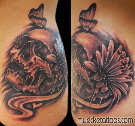 George Muecke - Girl Tattoo Skul Butterfly Flower Heart Water drop Muecke Tattoo